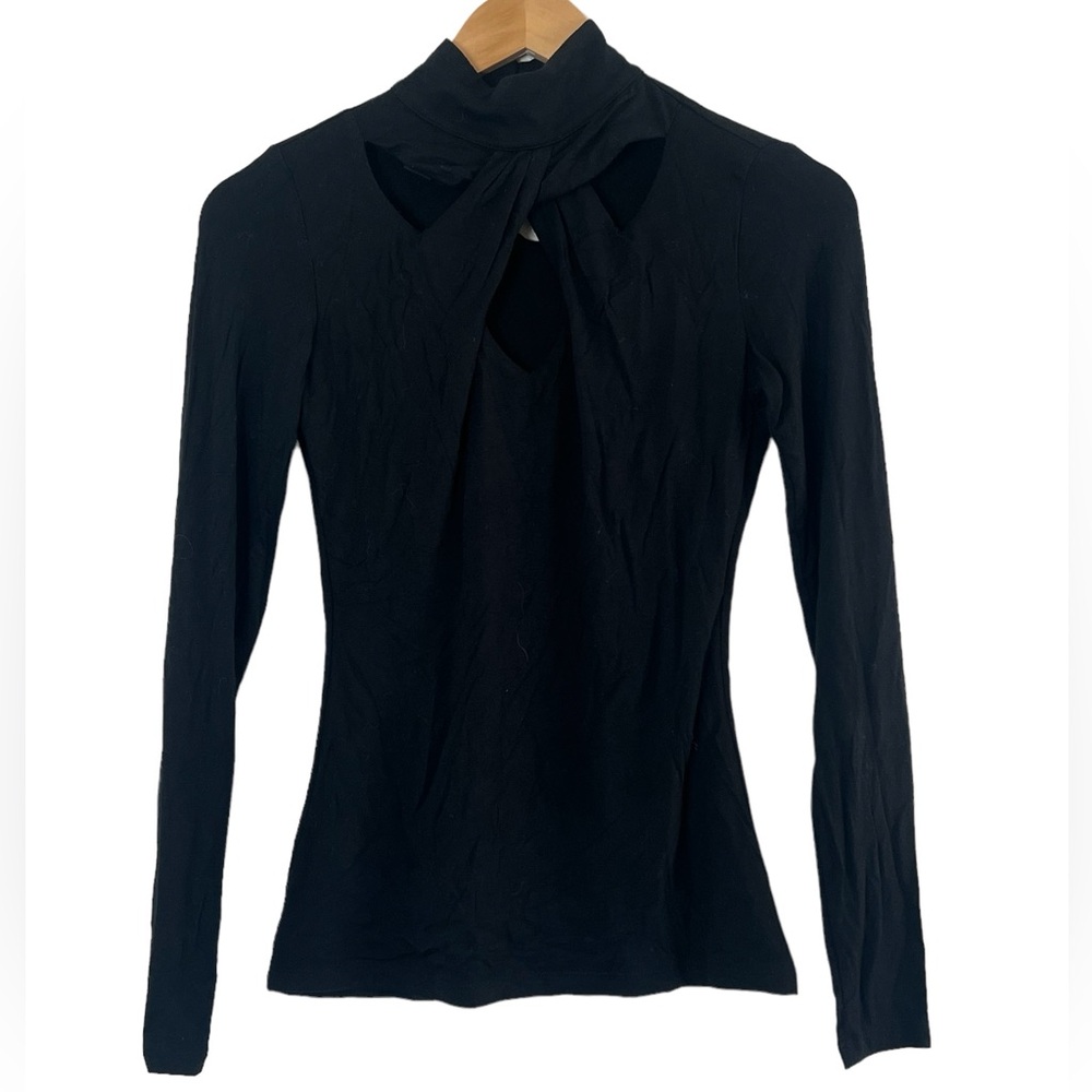 I.N.C | Black long sleeve knit blouse size extra small